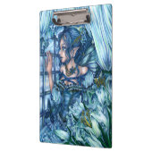 Fantasy Fairy Anime Girl Viktorianisch Blue Klemmbrett (Links)