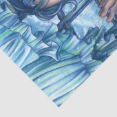 Fantasy Fairy Anime Girl Viktorianisch Blue Seidenpapier (Detail)