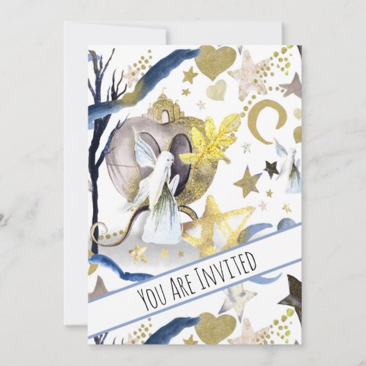 *~* Fantasy Fairy Baby Dusche Einladung Moon (Vorderseite)