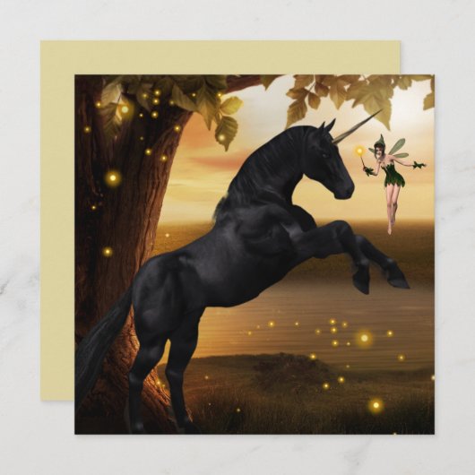 Fantasy Fairy & Black Unicorn (Vorne/Hinten)