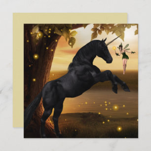 Fantasy Fairy & Black Unicorn