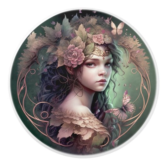 Fantasy Fairy Cabinet Knob Pulls Keramikknauf (Vorderseite)