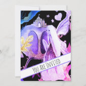 *~ Fantasy Fairy Castle Babydusche Einladung (Vorderseite)