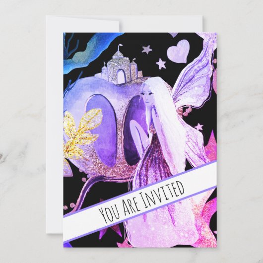 *~ Fantasy Fairy Castle Babydusche Einladung (Vorderseite)