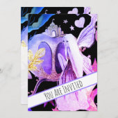 *~ Fantasy Fairy Castle Babydusche Einladung (Vorne/Hinten)