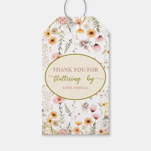 Fantasy Fairy Erste Wildblume Geschenkanhänger (Vorderseite)