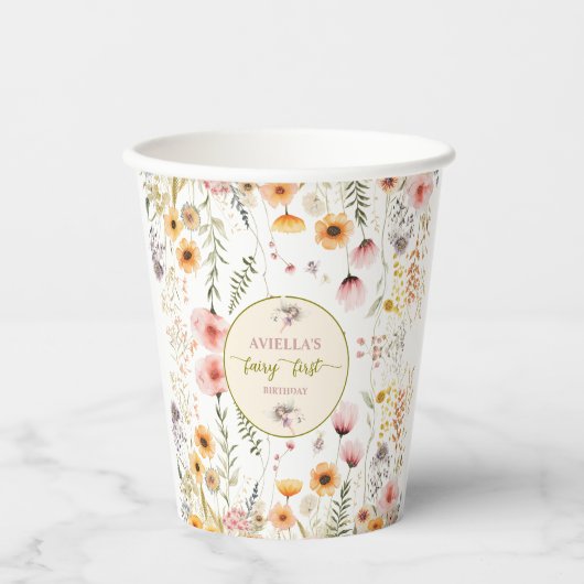 Fantasy Fairy Erste Wildblume Pappbecher (Vorderseite)