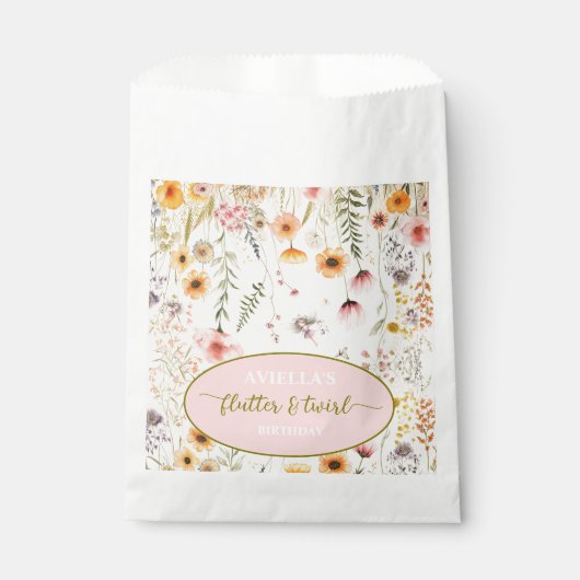 Fantasy Fairy Flutter und Twirl Wildblume Geschenktütchen (Vorderseite)