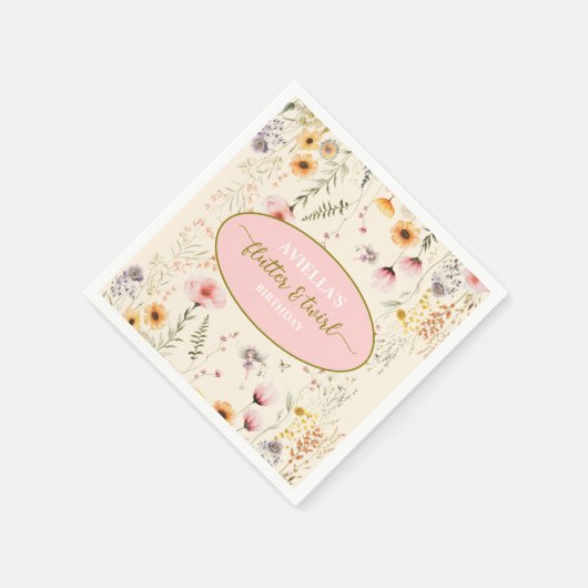 Fantasy Fairy Flutter und Twirl Wildblume Serviette (Ecke)