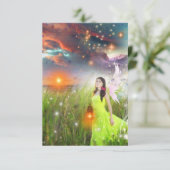 Fantasy Fairy Holding Lattern während eines Sonnen (Stehend Vorderseite)