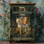 Fantasy Fairy Horse mit Orange Butterfly Flügel Seidenpapier