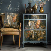 Fantasy Fairy Horse mit Orange Butterfly Flügel Seidenpapier