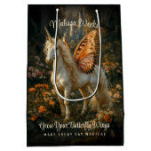 Fantasy Fairy Horse Orange Butterfly Flügel Mittlere Geschenktüte (Rückseite)