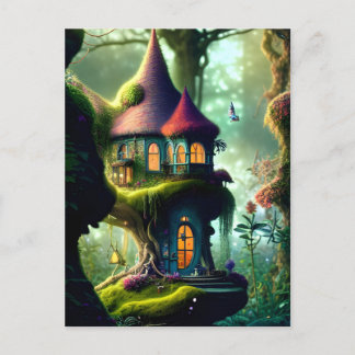 Fantasy Fairy House Postcard Postkarte