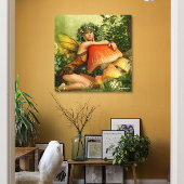 Fantasy Fairy im Wald Leinwanddruck