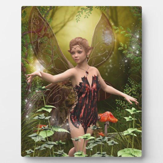 Fantasy Fairy in Red Plaque Fotoplatte (Vorderseite)