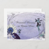 Fantasy Fairy mit Blue Sunflower Personalisiert Postkarte (Vorne/Hinten)