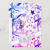 *~* Fantasy Fairy Moon Sky Babydusche Einladung (Vorne/Hinten)