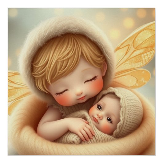 Fantasy Fairy Mother and Baby Art Poster (Vorderseite)