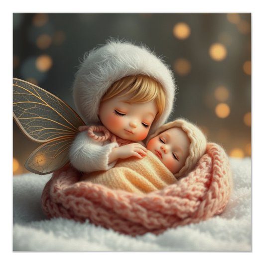 Fantasy Fairy Mother and Baby Art Poster (Vorderseite)