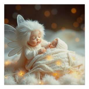 Fantasy Fairy Mother and Baby Art Poster