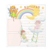 Fantasy Fairy Rainbow Moon Stars Cloud Thema Notizblock (Vorderseite)