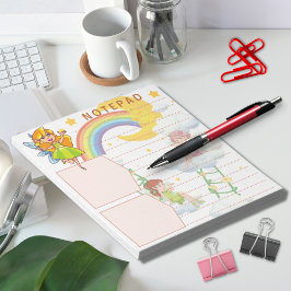 Fantasy Fairy Rainbow Moon Stars Cloud Thema Notizblock