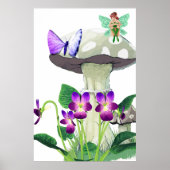 Fantasy Fairy Sitzen auf einem Pilz-Poster Poster (Vorne)