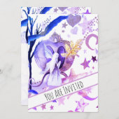 *~* Fantasy Fairy Sky Moon Babydusche Einladung (Vorne/Hinten)