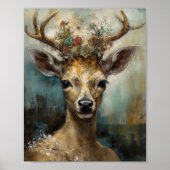 Fantasy Fairy Tale Deer Woman Boho Poster (Vorne)