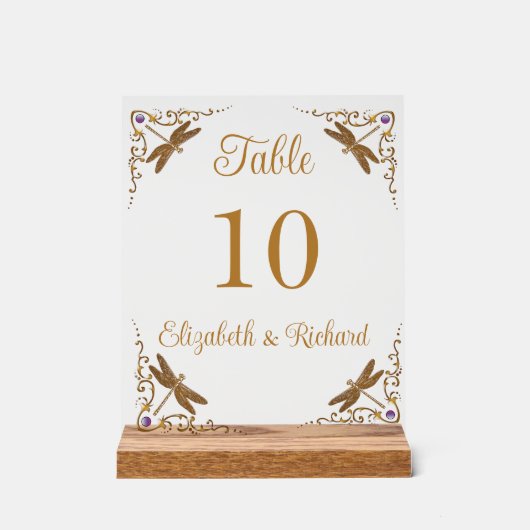 Fantasy Fairy Tale Wedding Tischnummer Acrylschild (Vorderseite)