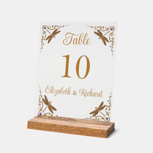 Fantasy Fairy Tale Wedding Tischnummer Acrylschild (Winkel)