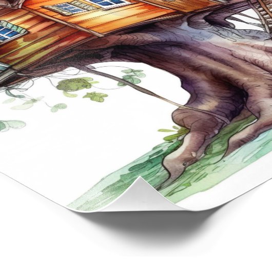 Fantasy Fairy tree House Fotodruck (Ecke)