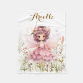 Fantasy Fairy Wildblume Pastel Fleecedecke (Vorderseite)