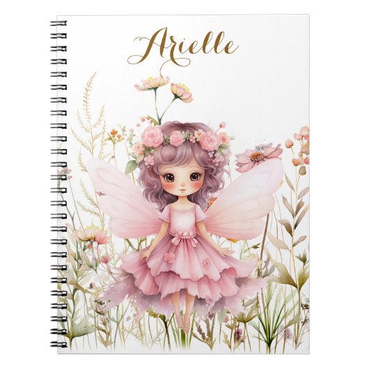 Fantasy Fairy Wildblume Pastel Notizblock (Vorderseite)