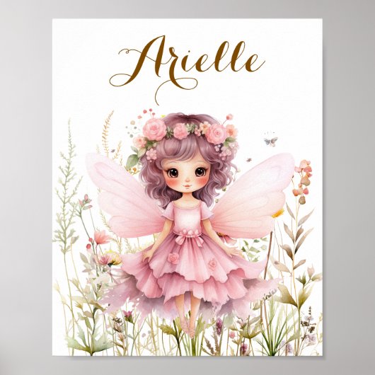 Fantasy Fairy Wildblume Pastel Poster (Vorne)