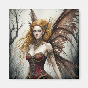 Fantasy Fairy Woman in Barren Foggy Forest - Digit Magnet