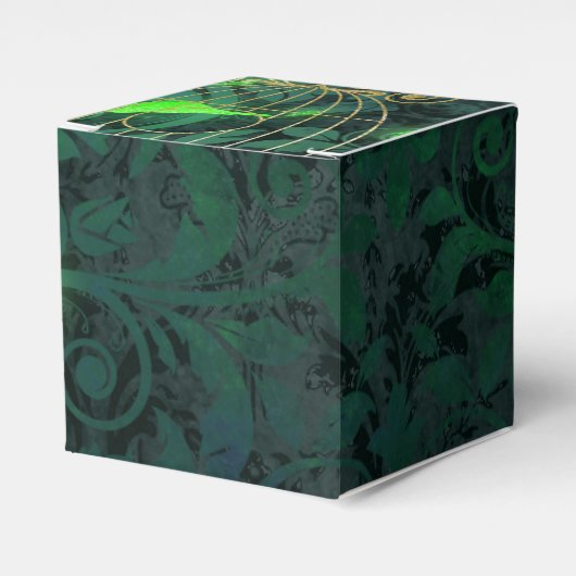 Fantasy-Fantasie in Gold und Green Birdcage Geschenkschachtel (Vorderseite)