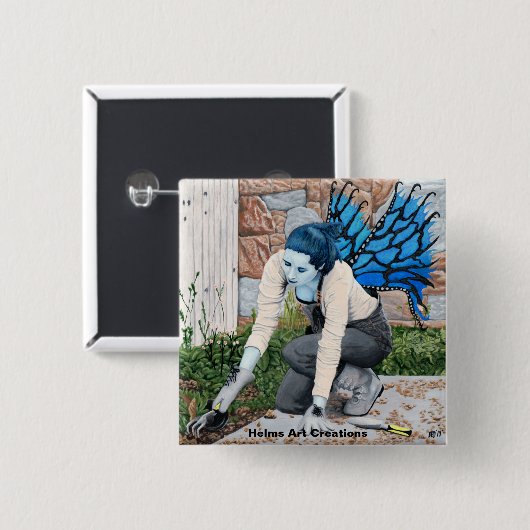 Fantasy Fantasy Fairy Garden Gardener Fantasy Butt Button (Vorne & Hinten)