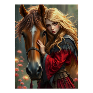 Fantasy Fantasy - Pferd und Begleiter Poster