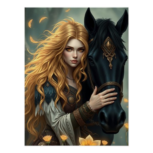 Fantasy Fantasy - Pferd und Begleiter Poster (Vorderseite)