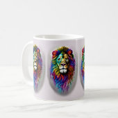 Fantasy-Farben-Tropf-Regenbogenfarben Löwe Kaffeetasse (Vorderseite Links)