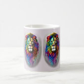 Fantasy-Farben-Tropf-Regenbogenfarben Löwe Kaffeetasse (Mittel)