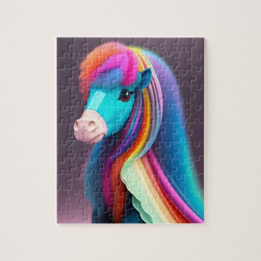 Fantasy-farbenfrohe Pony mit Regenbogenfarben, Pon Puzzle (Vertikal)