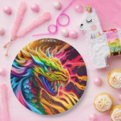 Fantasy farbenfroher Myth Vivid Dragon. Pappteller (Party)