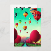 Fantasy-farbige Heißluftballons fliegen Dankeskarte (Vorne/Hinten)