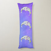 Fantasy-farbiger Mond mit Hübschen Gesichter Lila Seitenschläferkissen (Rückseite (Vertikal))