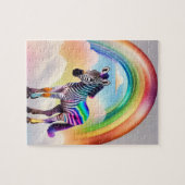Fantasy-farbiges Zebra mit Regenbogenfarben, Zebra Puzzle (Horizontal)
