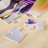 Fantasy-farbiges Zebra mit Regenbogenfarben, Zebra Puzzle (Seite)