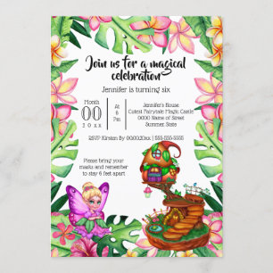 Fantasy Fee House Tropical Blume Goblin Party Einladung